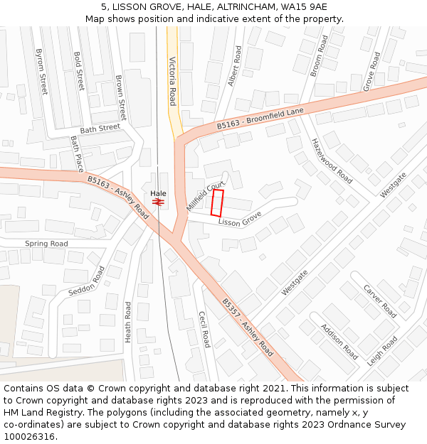 5, LISSON GROVE, HALE, ALTRINCHAM, WA15 9AE: Location map and indicative extent of plot