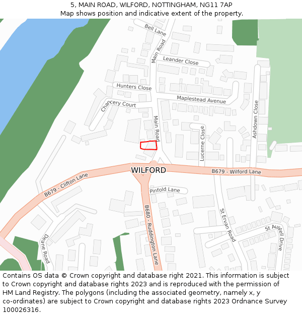 5, MAIN ROAD, WILFORD, NOTTINGHAM, NG11 7AP: Location map and indicative extent of plot
