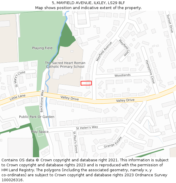 5, MAYFIELD AVENUE, ILKLEY, LS29 8LF: Location map and indicative extent of plot