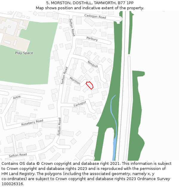 5, MORSTON, DOSTHILL, TAMWORTH, B77 1PP: Location map and indicative extent of plot
