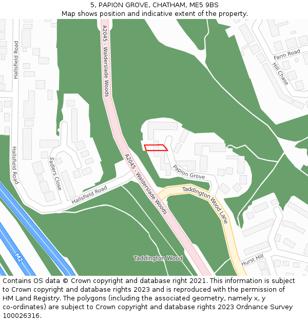 5, PAPION GROVE, CHATHAM, ME5 9BS: Location map and indicative extent of plot
