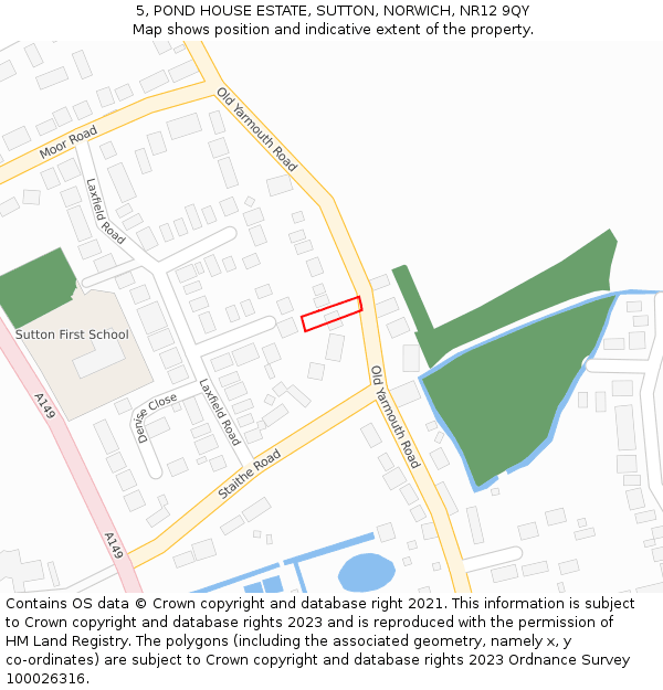 5, POND HOUSE ESTATE, SUTTON, NORWICH, NR12 9QY: Location map and indicative extent of plot