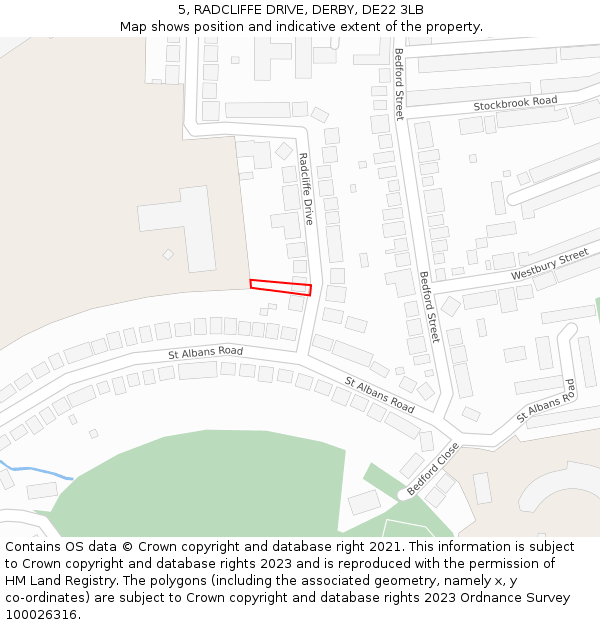 5, RADCLIFFE DRIVE, DERBY, DE22 3LB: Location map and indicative extent of plot