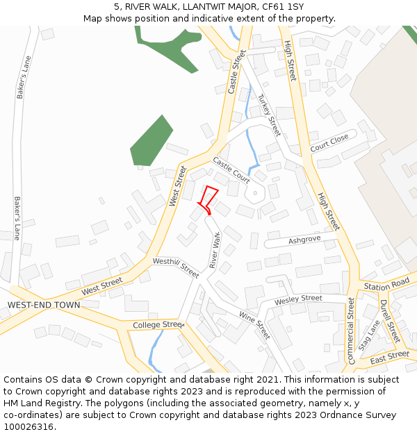5, RIVER WALK, LLANTWIT MAJOR, CF61 1SY: Location map and indicative extent of plot