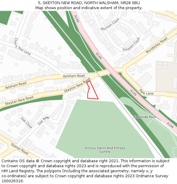 5, SKEYTON NEW ROAD, NORTH WALSHAM, NR28 0BU: Location map and indicative extent of plot