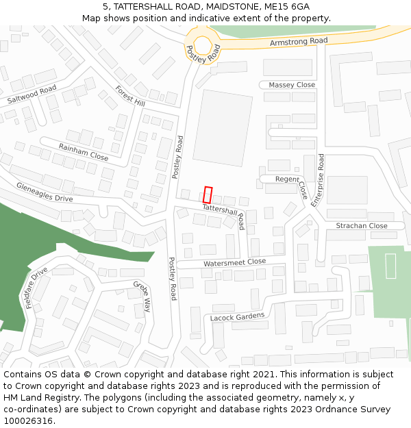 5, TATTERSHALL ROAD, MAIDSTONE, ME15 6GA: Location map and indicative extent of plot