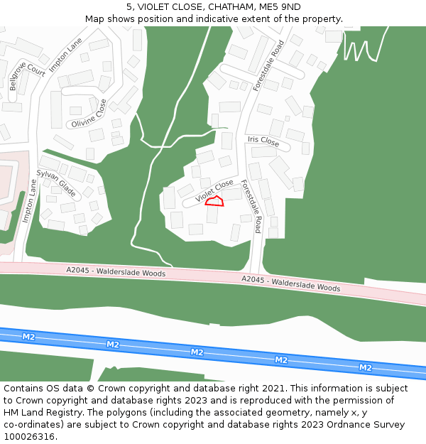 5, VIOLET CLOSE, CHATHAM, ME5 9ND: Location map and indicative extent of plot