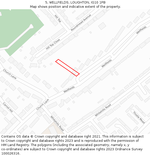 5, WELLFIELDS, LOUGHTON, IG10 1PB: Location map and indicative extent of plot