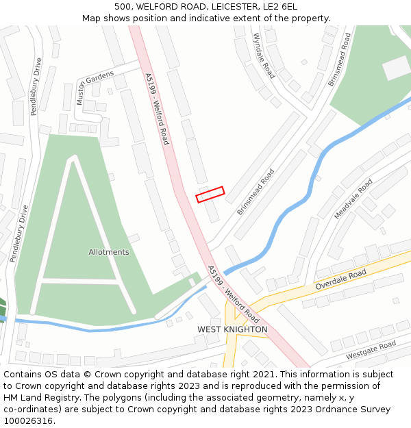 500, WELFORD ROAD, LEICESTER, LE2 6EL: Location map and indicative extent of plot