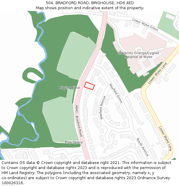 504, BRADFORD ROAD, BRIGHOUSE, HD6 4ED: Location map and indicative extent of plot
