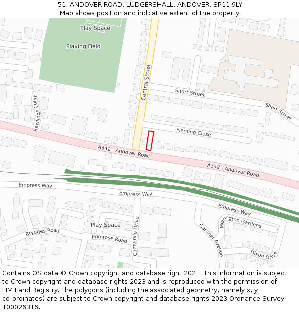 51, ANDOVER ROAD, LUDGERSHALL, ANDOVER, SP11 9LY: Location map and indicative extent of plot
