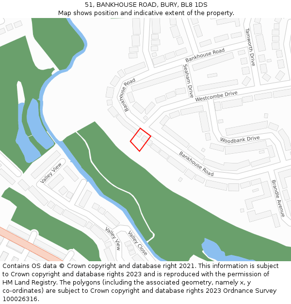 51, BANKHOUSE ROAD, BURY, BL8 1DS: Location map and indicative extent of plot