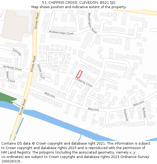 51, CHIPPING CROSS, CLEVEDON, BS21 5JG: Location map and indicative extent of plot