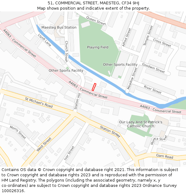 51, COMMERCIAL STREET, MAESTEG, CF34 9HJ: Location map and indicative extent of plot