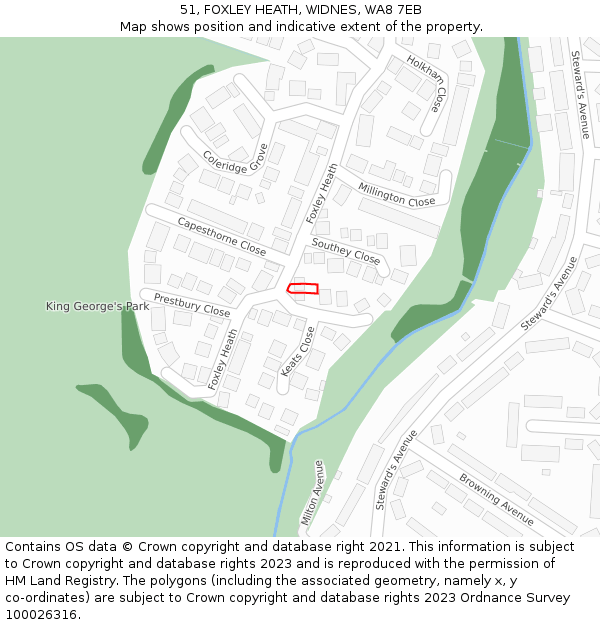 51, FOXLEY HEATH, WIDNES, WA8 7EB: Location map and indicative extent of plot