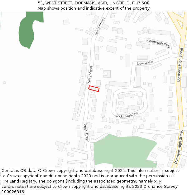 51, WEST STREET, DORMANSLAND, LINGFIELD, RH7 6QP: Location map and indicative extent of plot