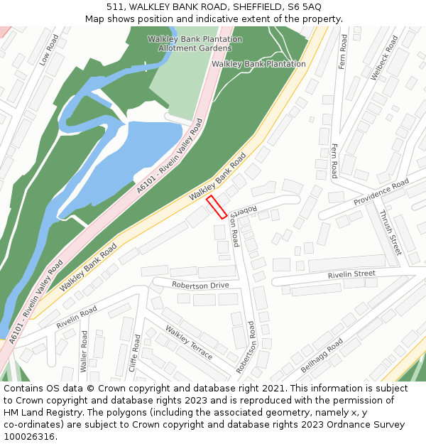 511, WALKLEY BANK ROAD, SHEFFIELD, S6 5AQ: Location map and indicative extent of plot