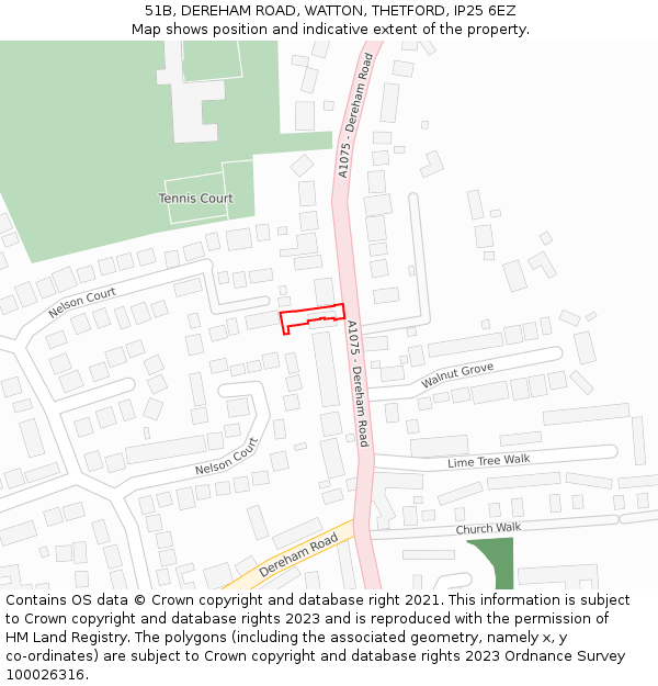 51B, DEREHAM ROAD, WATTON, THETFORD, IP25 6EZ: Location map and indicative extent of plot