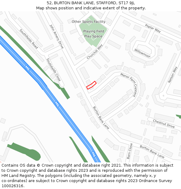 52, BURTON BANK LANE, STAFFORD, ST17 9JL: Location map and indicative extent of plot