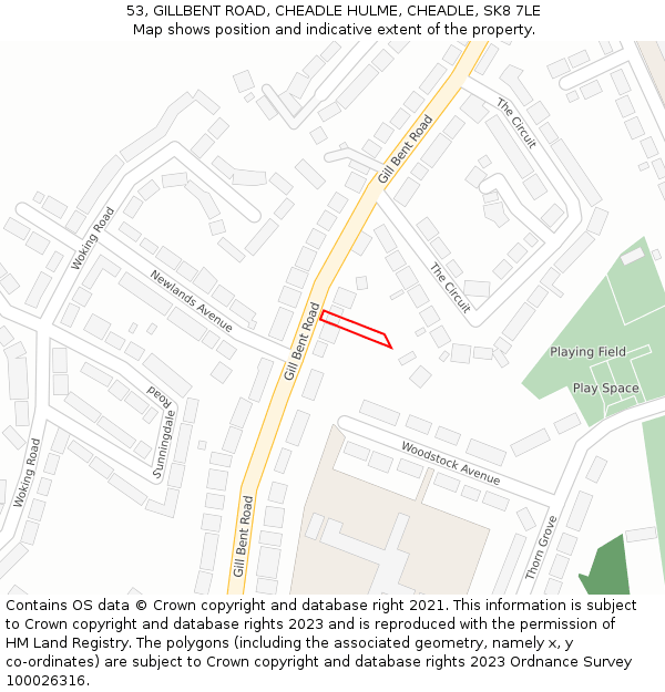53, GILLBENT ROAD, CHEADLE HULME, CHEADLE, SK8 7LE: Location map and indicative extent of plot