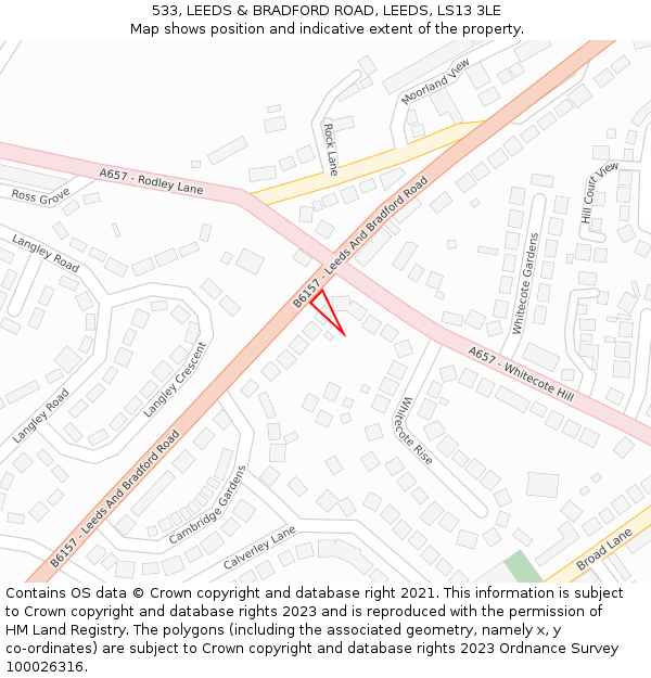 533, LEEDS & BRADFORD ROAD, LEEDS, LS13 3LE: Location map and indicative extent of plot