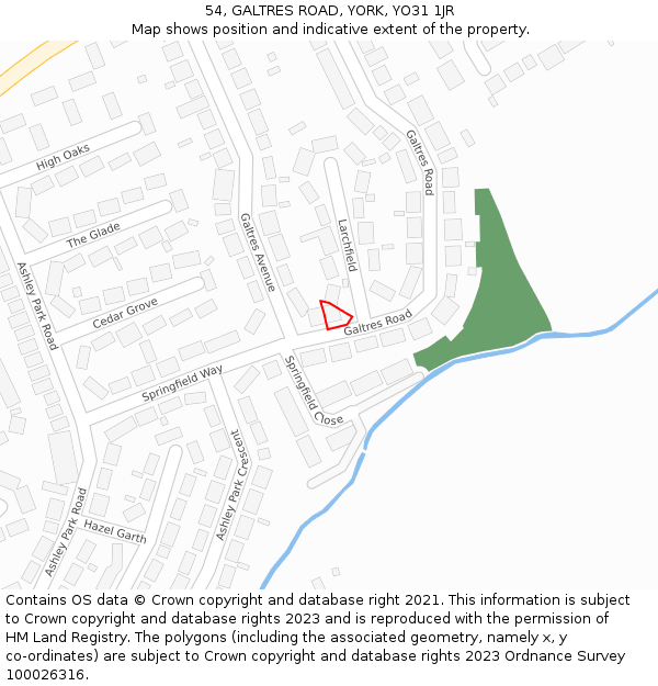 54, GALTRES ROAD, YORK, YO31 1JR: Location map and indicative extent of plot