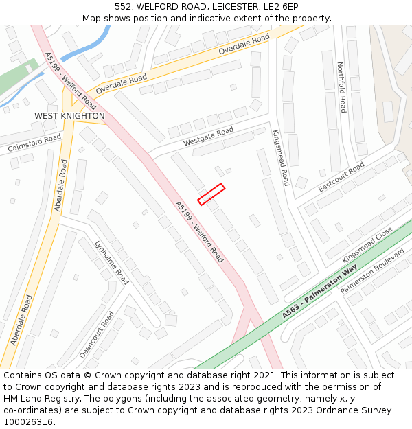 552, WELFORD ROAD, LEICESTER, LE2 6EP: Location map and indicative extent of plot