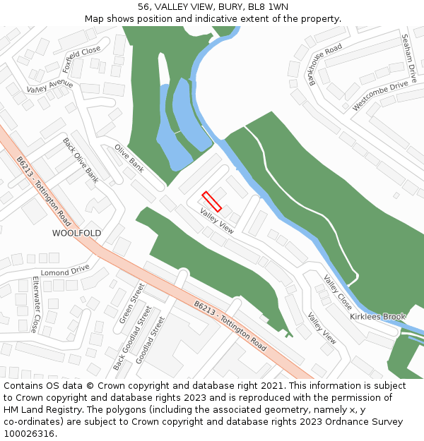 56, VALLEY VIEW, BURY, BL8 1WN: Location map and indicative extent of plot