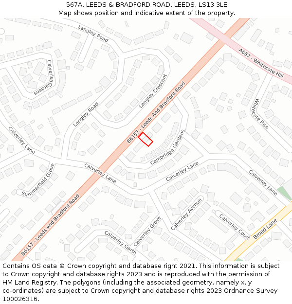 567A, LEEDS & BRADFORD ROAD, LEEDS, LS13 3LE: Location map and indicative extent of plot
