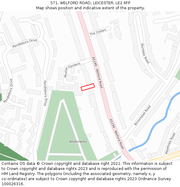 571, WELFORD ROAD, LEICESTER, LE2 6FP: Location map and indicative extent of plot
