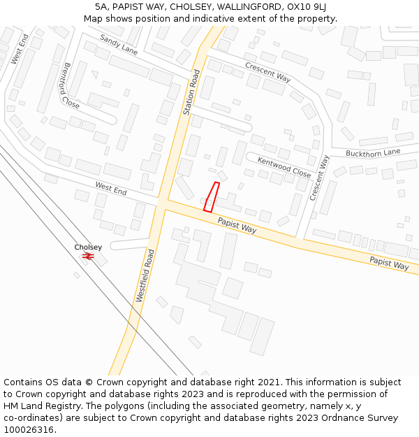 5A, PAPIST WAY, CHOLSEY, WALLINGFORD, OX10 9LJ: Location map and indicative extent of plot