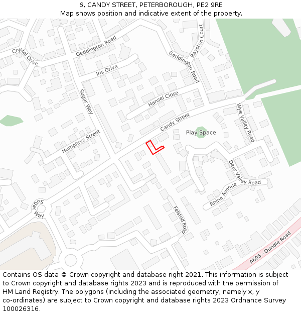 6, CANDY STREET, PETERBOROUGH, PE2 9RE: Location map and indicative extent of plot