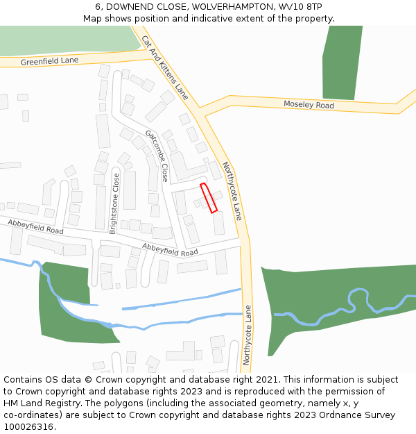 6, DOWNEND CLOSE, WOLVERHAMPTON, WV10 8TP: Location map and indicative extent of plot