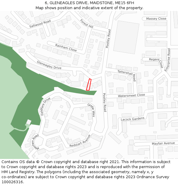 6, GLENEAGLES DRIVE, MAIDSTONE, ME15 6FH: Location map and indicative extent of plot