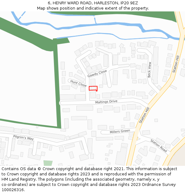6, HENRY WARD ROAD, HARLESTON, IP20 9EZ: Location map and indicative extent of plot