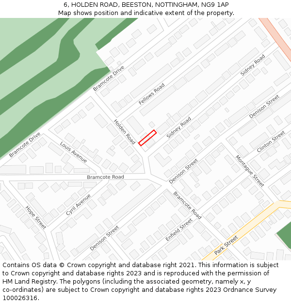 6, HOLDEN ROAD, BEESTON, NOTTINGHAM, NG9 1AP: Location map and indicative extent of plot