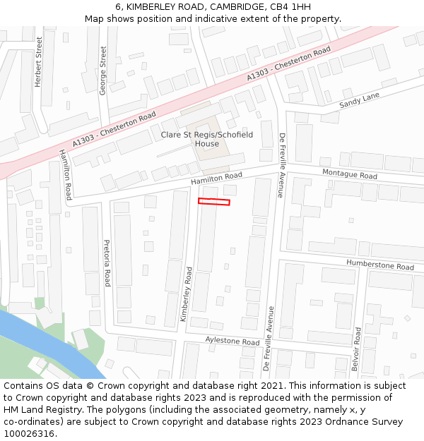 6, KIMBERLEY ROAD, CAMBRIDGE, CB4 1HH: Location map and indicative extent of plot