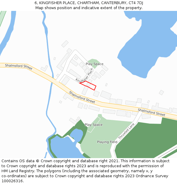 6, KINGFISHER PLACE, CHARTHAM, CANTERBURY, CT4 7DJ: Location map and indicative extent of plot