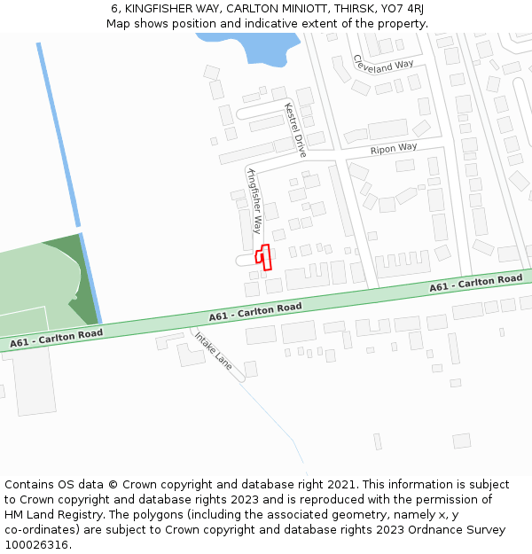 6, KINGFISHER WAY, CARLTON MINIOTT, THIRSK, YO7 4RJ: Location map and indicative extent of plot
