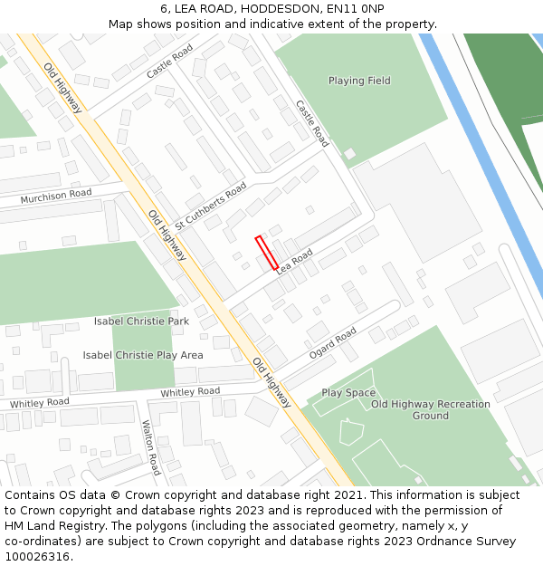 6, LEA ROAD, HODDESDON, EN11 0NP: Location map and indicative extent of plot