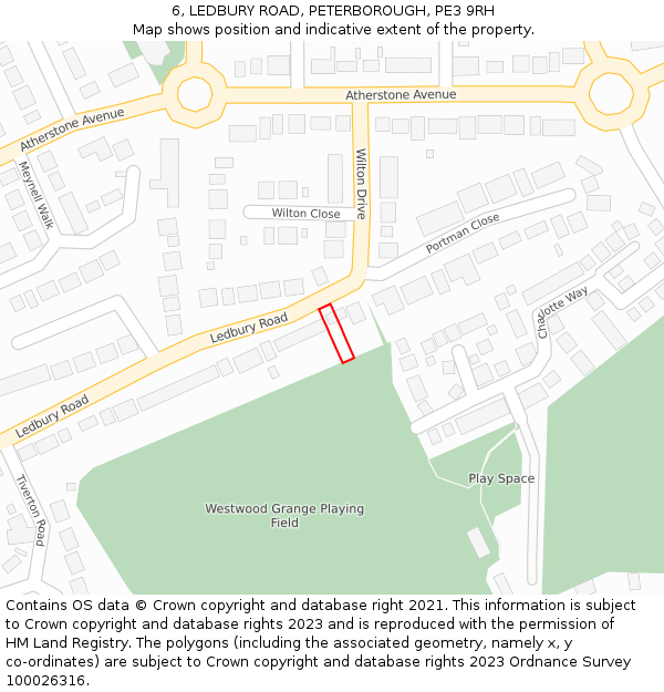 6, LEDBURY ROAD, PETERBOROUGH, PE3 9RH: Location map and indicative extent of plot