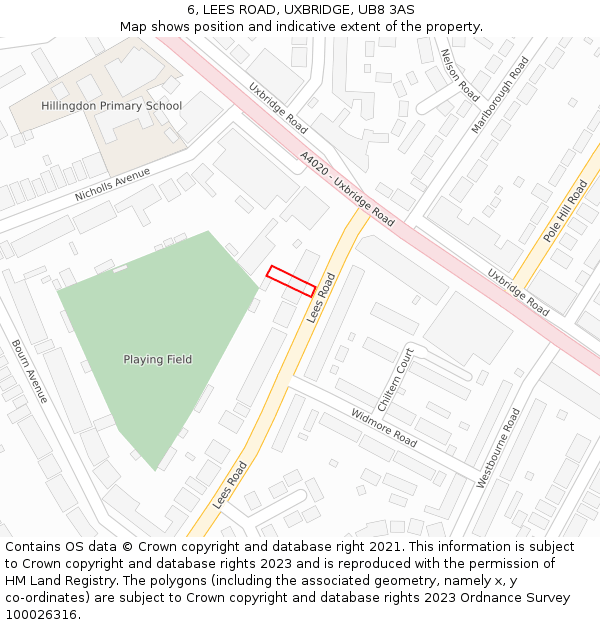 6, LEES ROAD, UXBRIDGE, UB8 3AS: Location map and indicative extent of plot