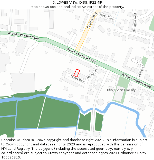 6, LOWES VIEW, DISS, IP22 4JP: Location map and indicative extent of plot