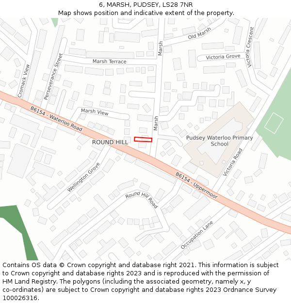 6, MARSH, PUDSEY, LS28 7NR: Location map and indicative extent of plot
