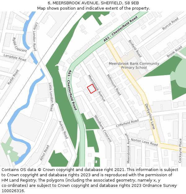 6, MEERSBROOK AVENUE, SHEFFIELD, S8 9EB: Location map and indicative extent of plot