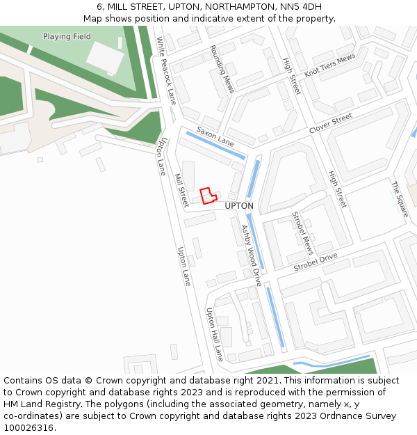 6, MILL STREET, UPTON, NORTHAMPTON, NN5 4DH: Location map and indicative extent of plot