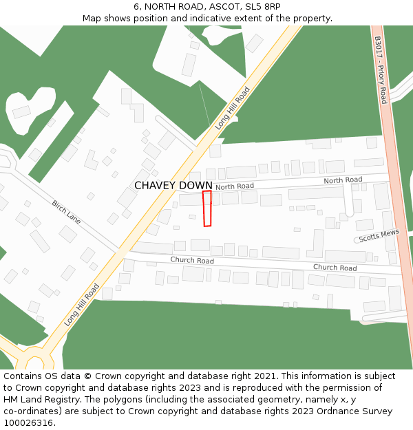 6, NORTH ROAD, ASCOT, SL5 8RP: Location map and indicative extent of plot