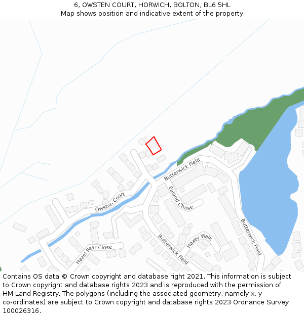 6, OWSTEN COURT, HORWICH, BOLTON, BL6 5HL: Location map and indicative extent of plot
