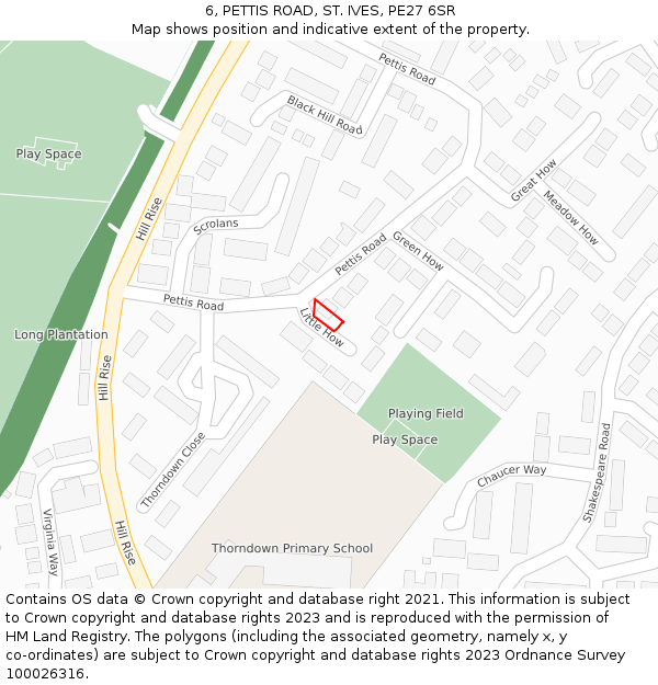 6, PETTIS ROAD, ST. IVES, PE27 6SR: Location map and indicative extent of plot