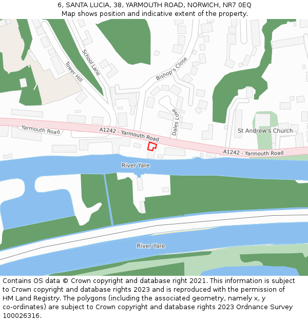 6, SANTA LUCIA, 38, YARMOUTH ROAD, NORWICH, NR7 0EQ: Location map and indicative extent of plot